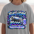 Personalized Birthday Boy Gamer T-Shirt – Custom Name & Age