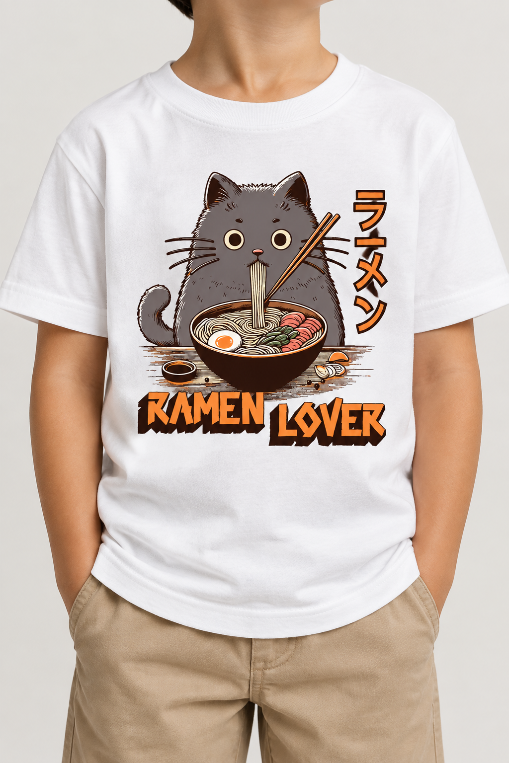 Ramen Lover Cat Kids Faceless Mockup